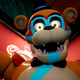 A close-up of Freddy Fazbear as he appears in Five Nights at Freddy's: Security Breach.